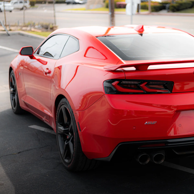 2016-2018 CHEVROLET CAMARO VELOX LED TAIL LIGHTS GLOSS BLACK/RED LENS main image